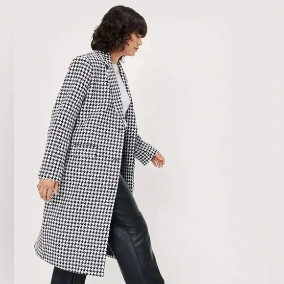 Nasty Gal houndstooth coat size 10 - Picture 10 of 10